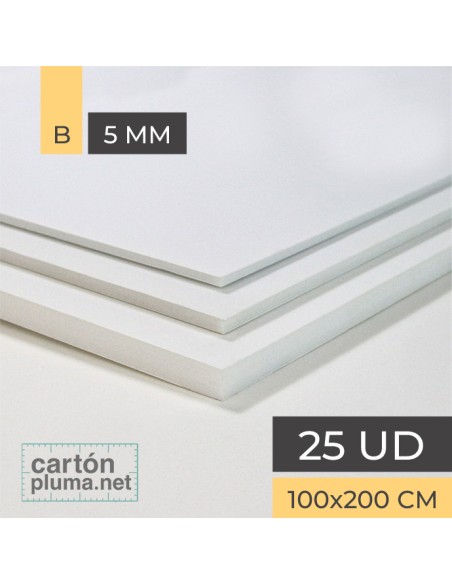 Cartón Pluma Blanco 5 mm 100x200 cm