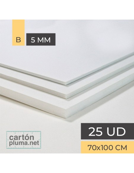 Cartón Pluma Blanco 5 mm 70x100 cm Cartón Pluma Blanco 5 mm 70x100 cm