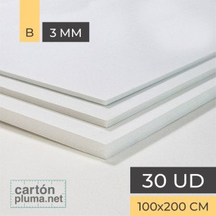 Cartón Pluma Blanco 3 mm 100x200 cm