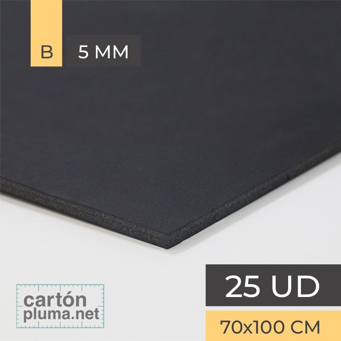 Cartón Pluma Negro 5 mm 100x200 cm