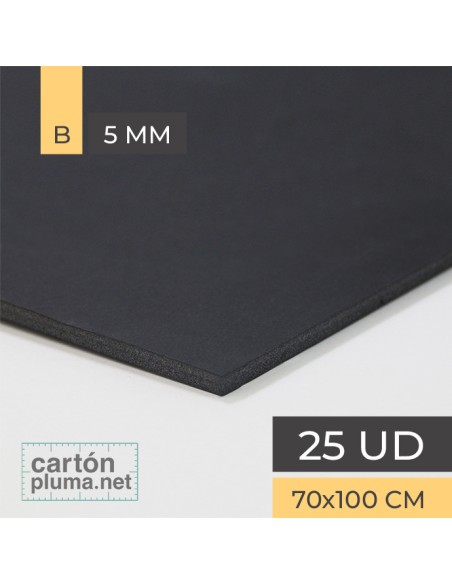 Cartón Pluma Negro 5 mm 100x200 cm