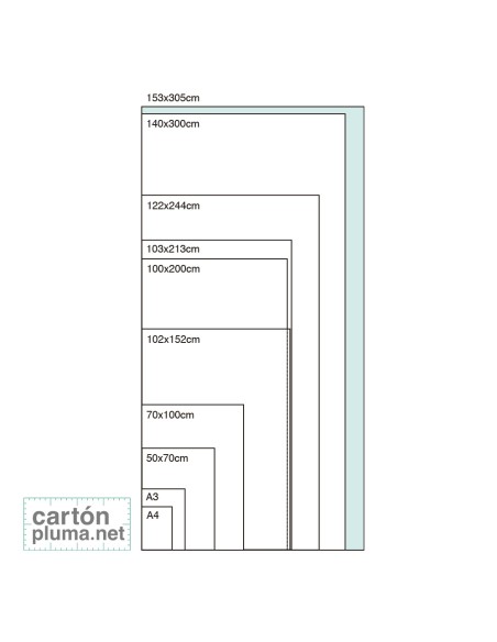 CARTÓN PLUMA BLANCO ADHESIVO 10mm 153x305 (CAJA 10 UDS) - SERIE ALU