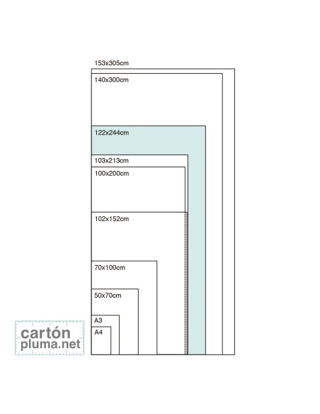 CARTÓN PLUMA BLANCO ADHESIVO 10mm 122x244cm (CAJA 10 UDS) - SERIE PLUS