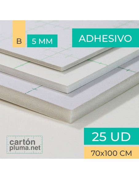 Cartón Pluma Blanco Adhesivo 5 mm 70x100 cm