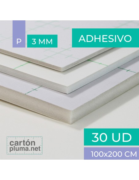 Cartón Pluma Blanco Adhesivo 3 mm 100x200 cm Cartón Pluma Blanco Adhesivo 3 mm 100x200 cm