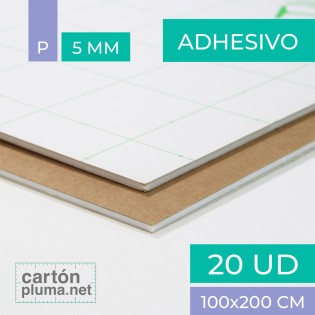 Cartón Pluma Mixto Kraft y Blanco Adhesivo 5 mm 100x200 cm