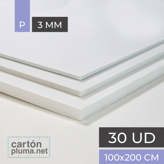 Cartón Pluma Blanco 3 mm 100x200 cm