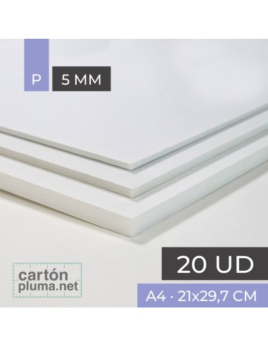 CARTÓN PLUMA PLUS BLANCO 5mm A4 21X29,7cm