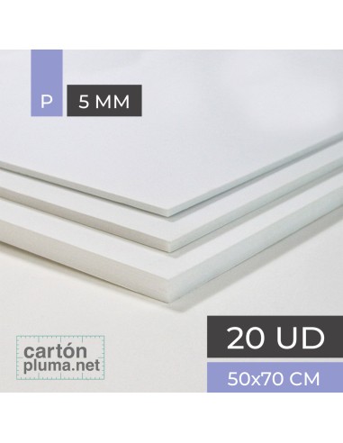 Cartón Pluma Blanco 5 mm 50x70 cm