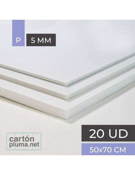 Cartón Pluma Blanco 5 mm 50x70 cm Cartón Pluma Blanco 5 mm 50x70 cm