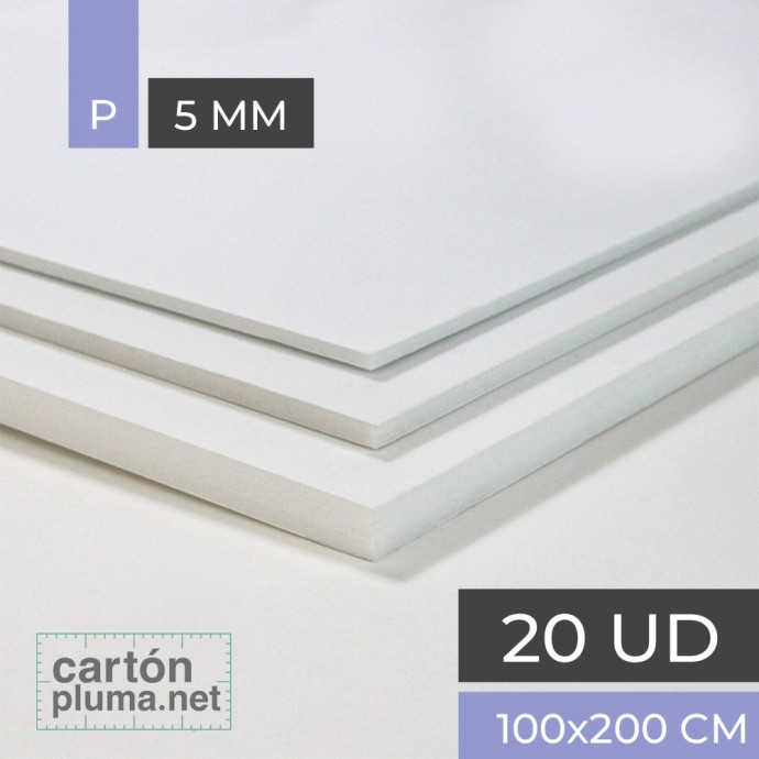 Cartón Pluma Blanco 5 mm 100x200 cm