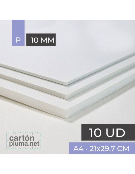 Cartón Pluma Blanco 10 mm A4