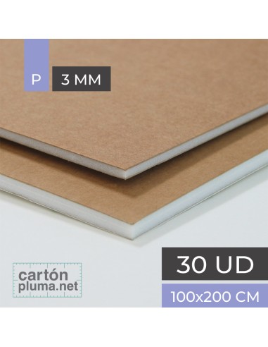 Cartón Pluma Kraft Marrón 3 mm 100x200 cm