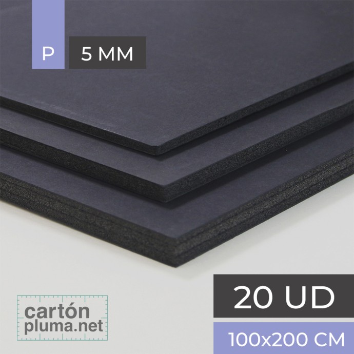 Cartón Pluma Negro 5 mm 100x200 cm