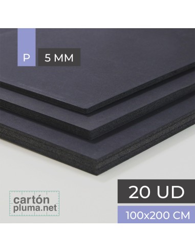 CARTÓN PLUMA PLUS NEGRO 5mm 100x200cm