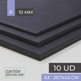 Cartón Pluma Negro 10 mm A3