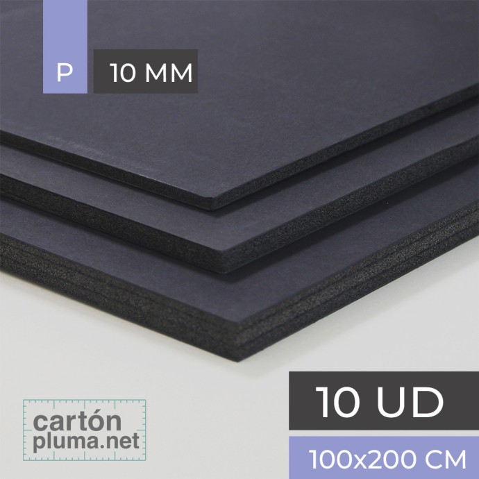 Cartón Pluma Negro 10 mm 100x200 cm