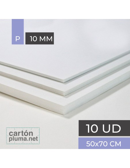 Cartón Pluma Blanco 10 mm 50x70 cm