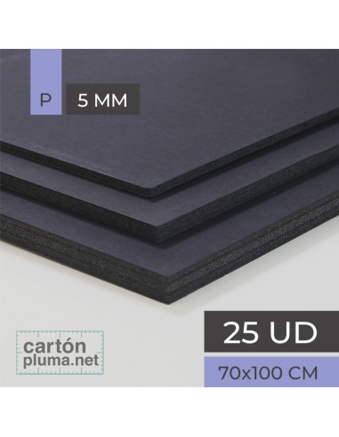 CARTÓN PLUMA NEGRO 5mm 70x100cm (CAJA 25 UDS) - SERIE PLUS