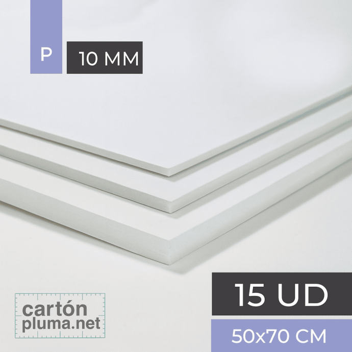 Cartón Pluma Blanco 10 mm 50x70 cm