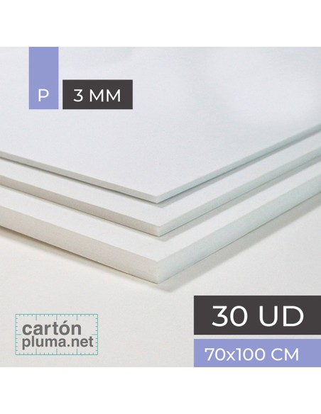 Cartón Pluma Blanco 3 mm 70x100 cm