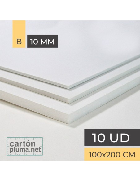 Cartón Pluma Blanco 10 mm 100x200 cm Cartón Pluma Blanco 10 mm 100x200 cm